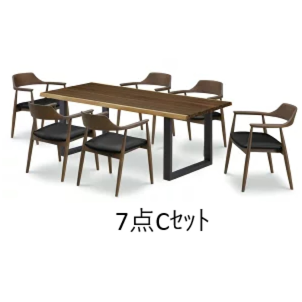 ダイニングテーブルセット［１５５／１８５］［ナチュラル／ウォールナット］ サムネイル 12