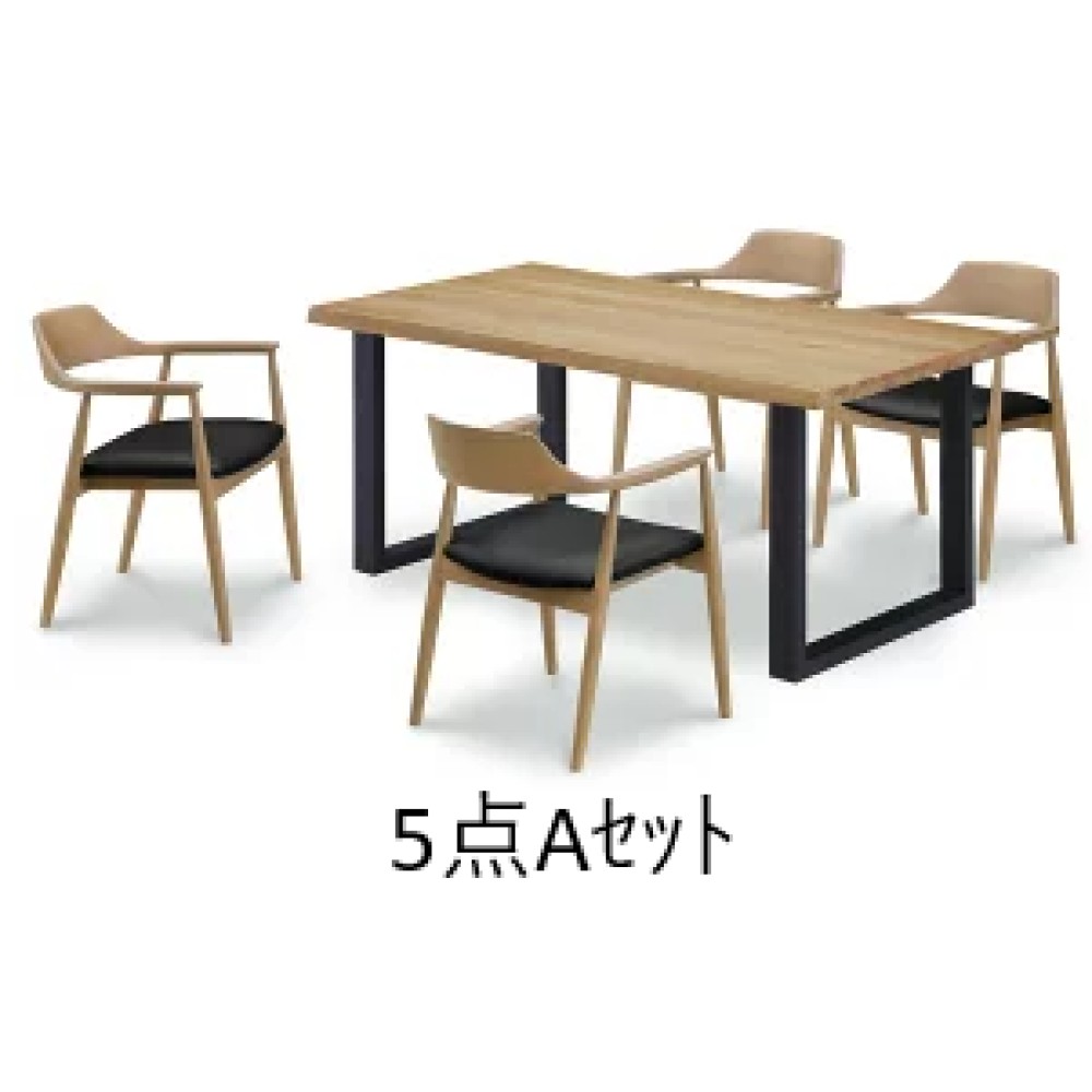 ダイニングテーブルセット［１５５／１８５］［ナチュラル／ウォールナット］ サムネイル 2