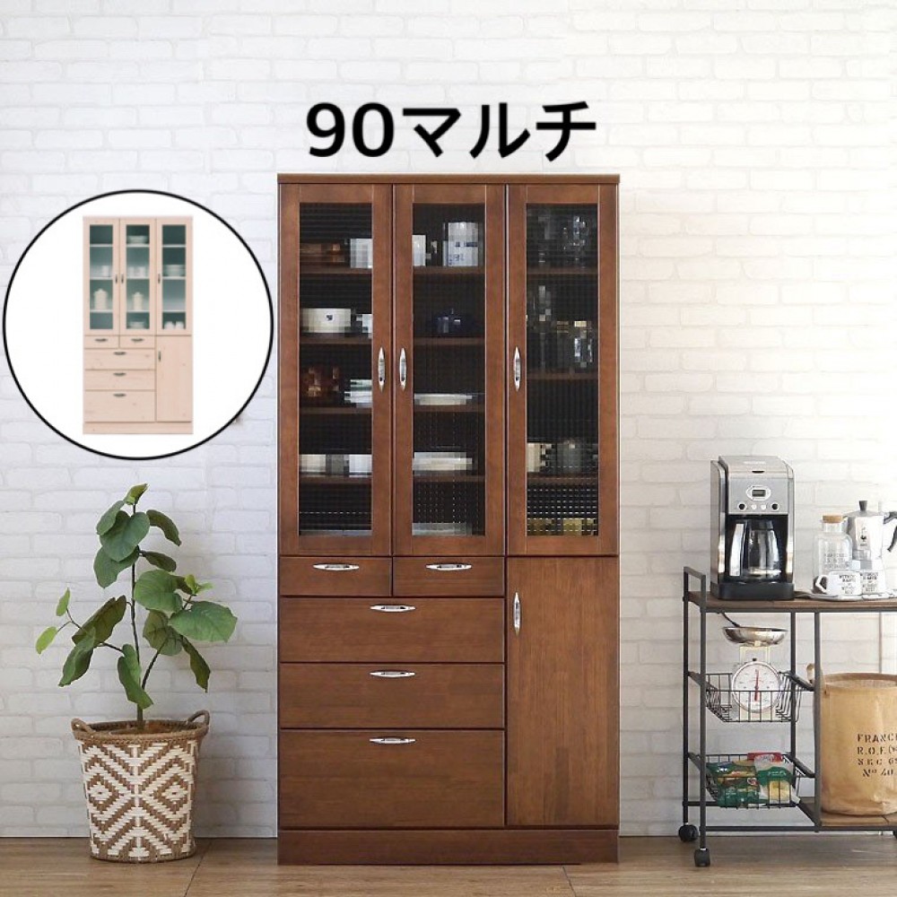 キッチン収納[６０/９０][ホワイト/ブラウン] サムネイル 6